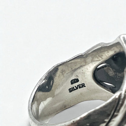 K-SMITH トライバル シルバーリング 指輪 19号 オーバル ホワイト クリアストーン Silver 925