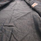 Men's Big 80s Vintage Blazer Tweed Tailored Jacket, Size M, Brown Striped Wool Lining, Paisley Pattern,