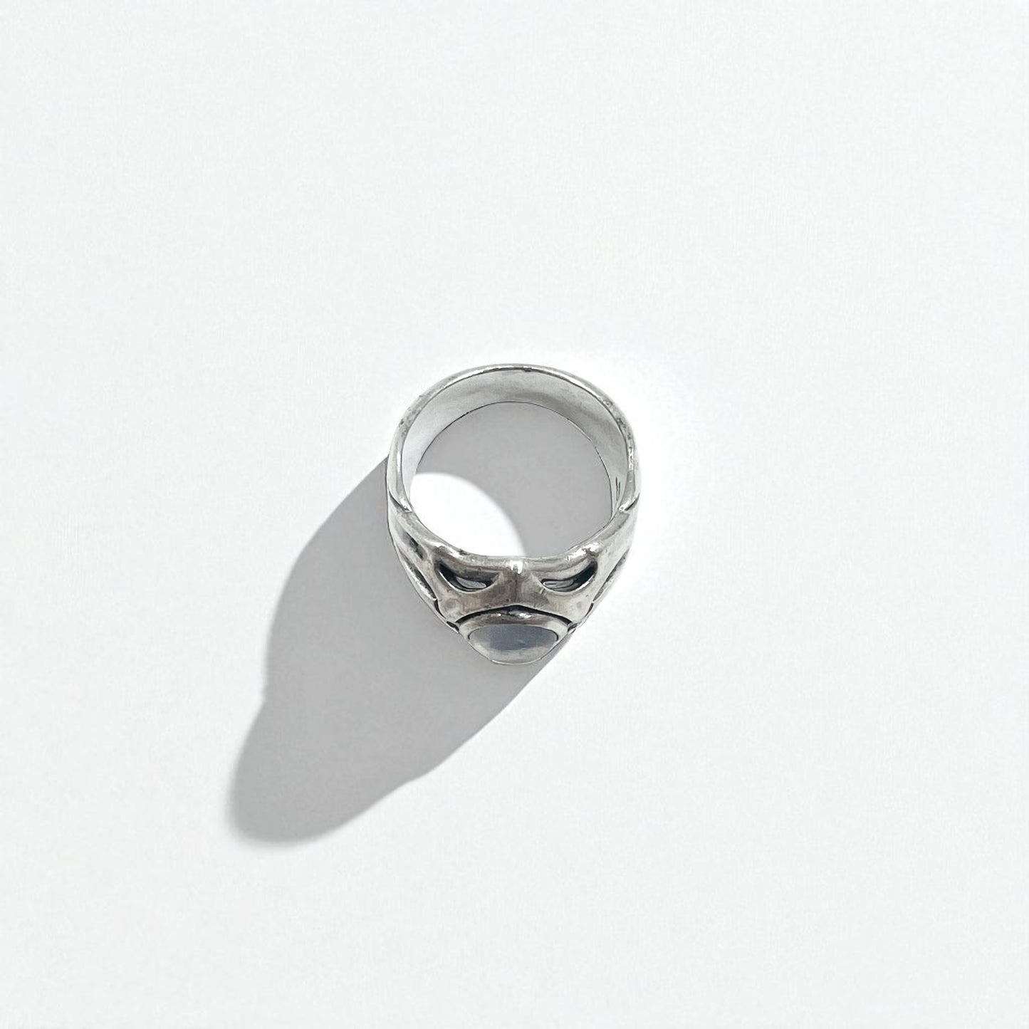 K-SMITH トライバル シルバーリング 指輪 19号 オーバル ホワイト クリアストーン Silver 925