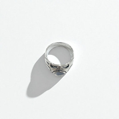 K-SMITH トライバル シルバーリング 指輪 19号 オーバル ホワイト クリアストーン Silver 925