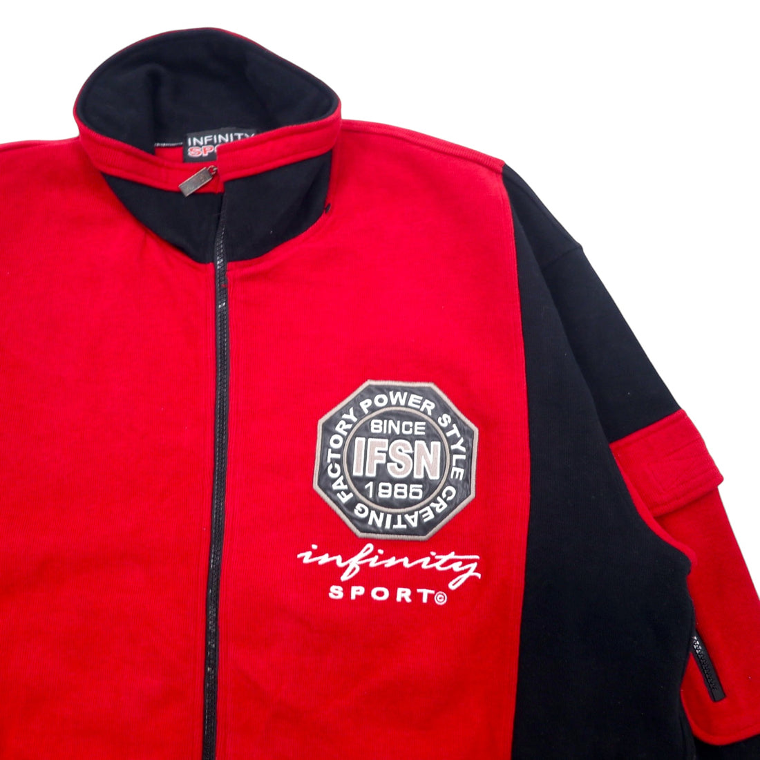 90s INFINITY SPORT Sweat Set Up Jersey FREE Red Cotton Drawcord