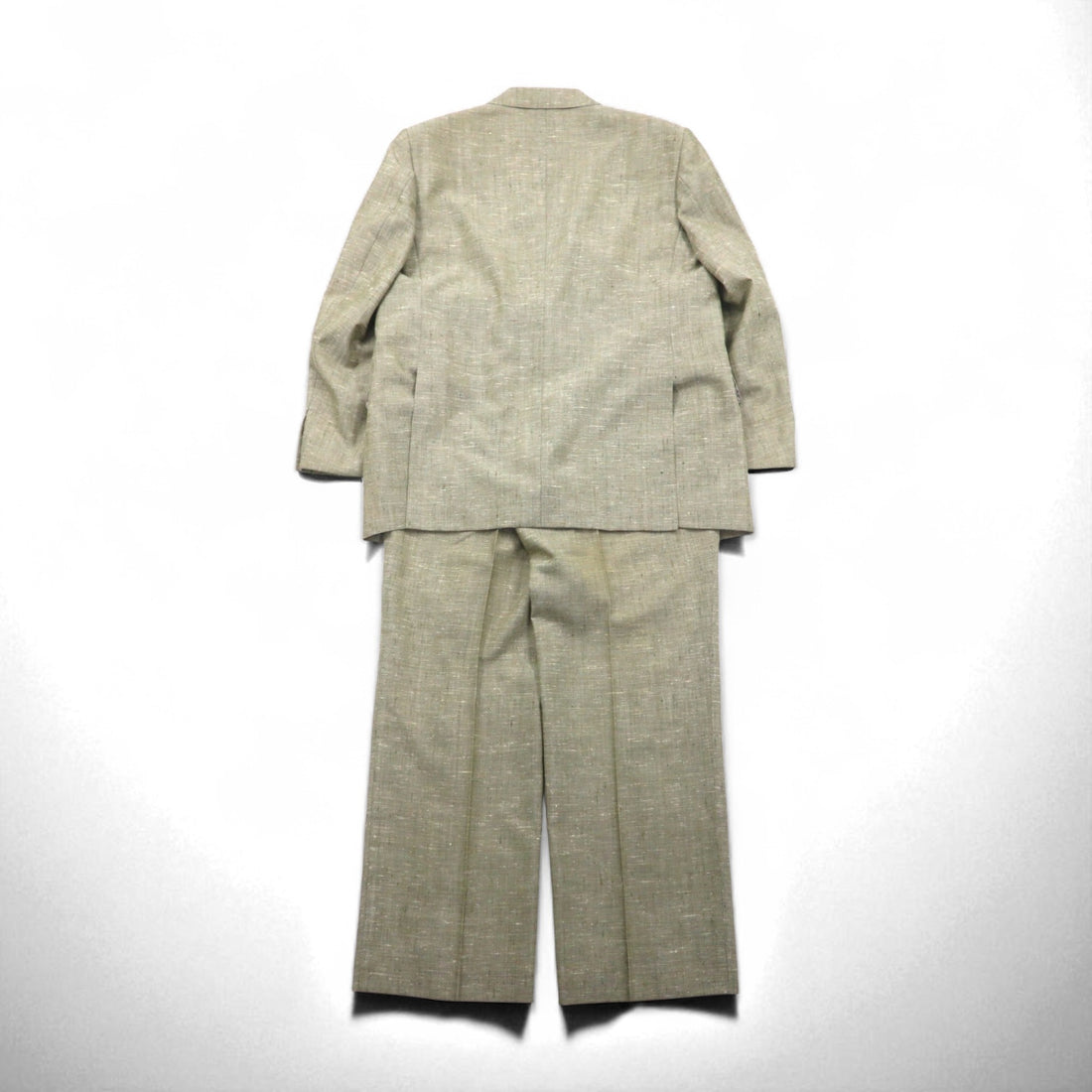 Vintage 90s TENGEN NEO PRETA Linen Suit, 2B Summer Suit Set, Beige, Paisley Print, Wide Lining, Size M