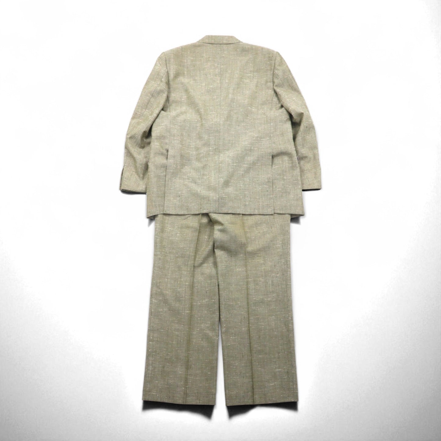 Vintage 90s Linen Suit TENGEN NEO PRETA 90年代 リネン混 2B サマースーツ セットアップ M ベージュ 麻 ペイズリー柄 裏地 ワイド