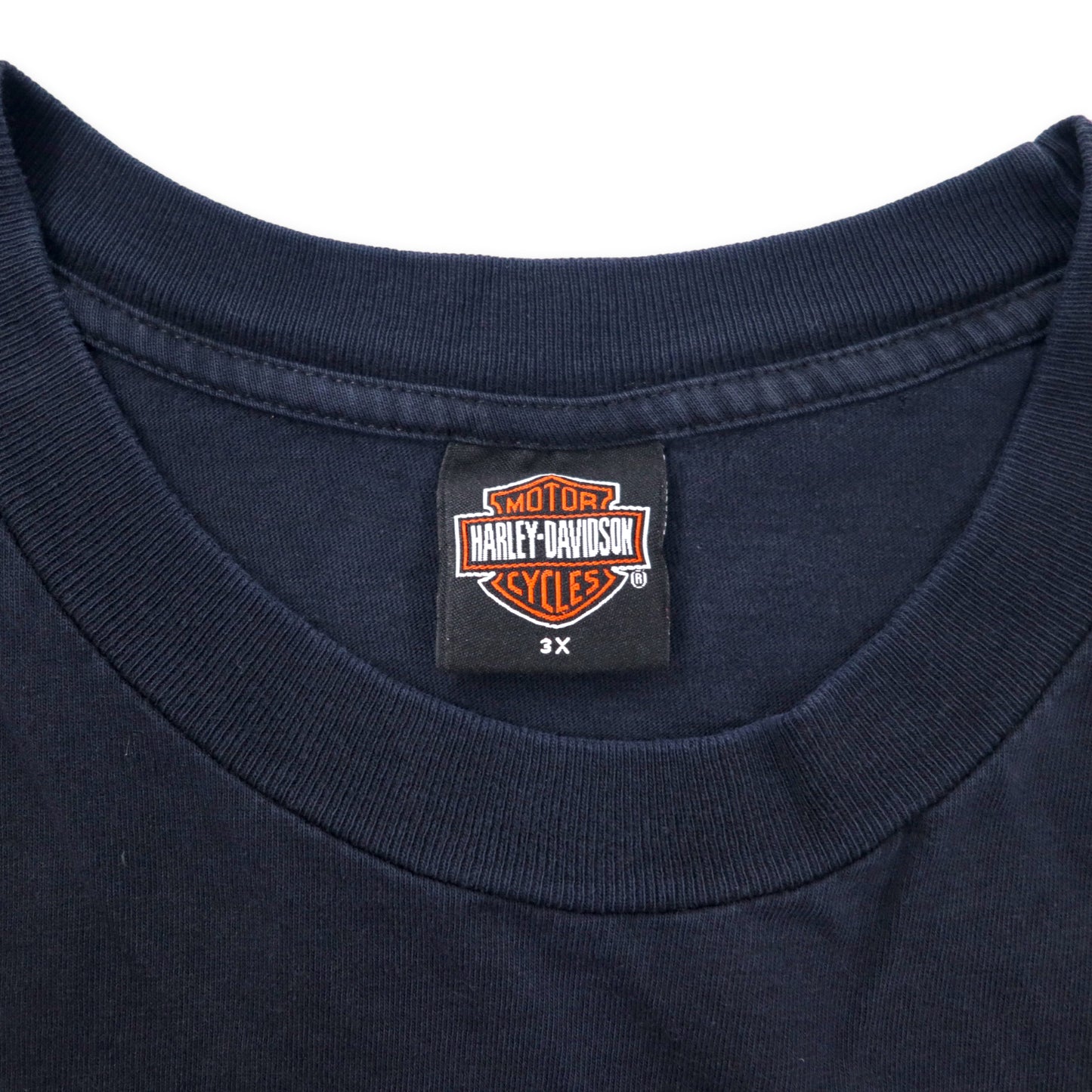 HARLEY DAVIDSON USA製 ロゴプリントTシャツ 3X ブラック コットン SARASOTA FLORIDA 両面プリント ビッグサイズ