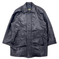 日本然リトテ-古着オンライン-Wind Armour 90年代 ラムレザー カーコート LL ブラック 羊革-Wind Armor 90's Lamb Leather Car Coat LL Black Sheep Leather