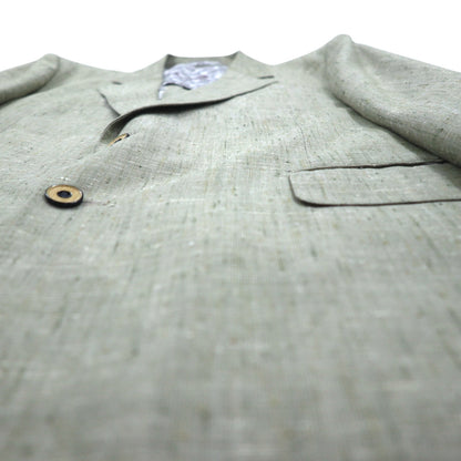 Vintage 90s Linen Suit TENGEN NEO PRETA 90年代 リネン混 2B サマースーツ セットアップ M ベージュ 麻 ペイズリー柄 裏地 ワイド