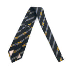 CELINE Spain made tie in black regimental stripes silk
