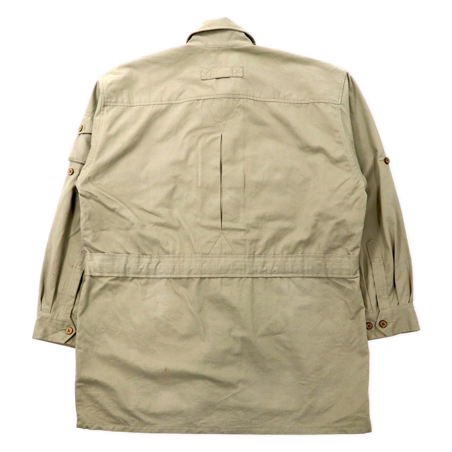 ORVIS 90's Safari Jacket L Beige Cotton Draw Code Ecuador Made 
