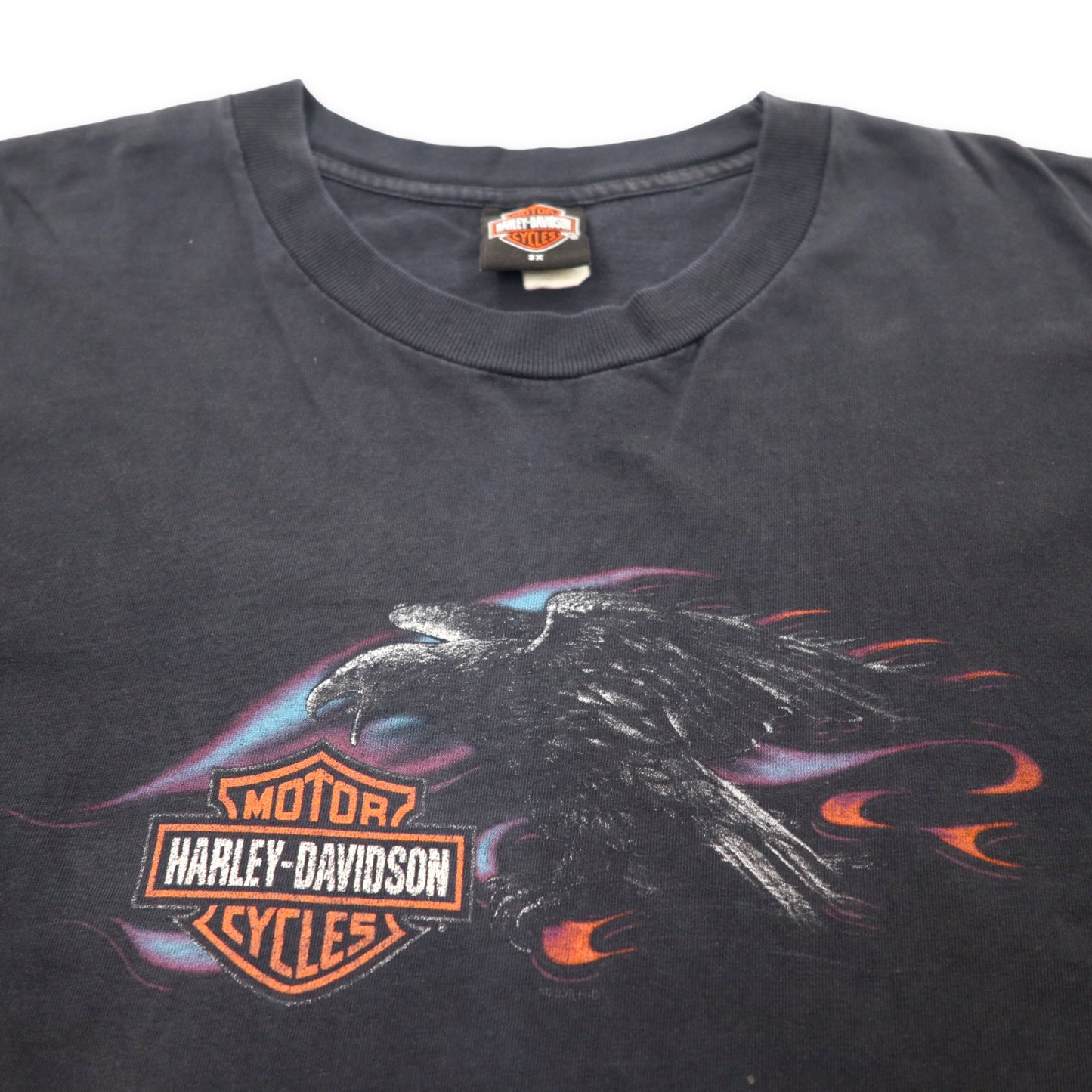 HARLEY DAVIDSON USA製 ロゴプリントTシャツ 3X ブラック コットン SARASOTA FLORIDA 両面プリント ビッグサイズ