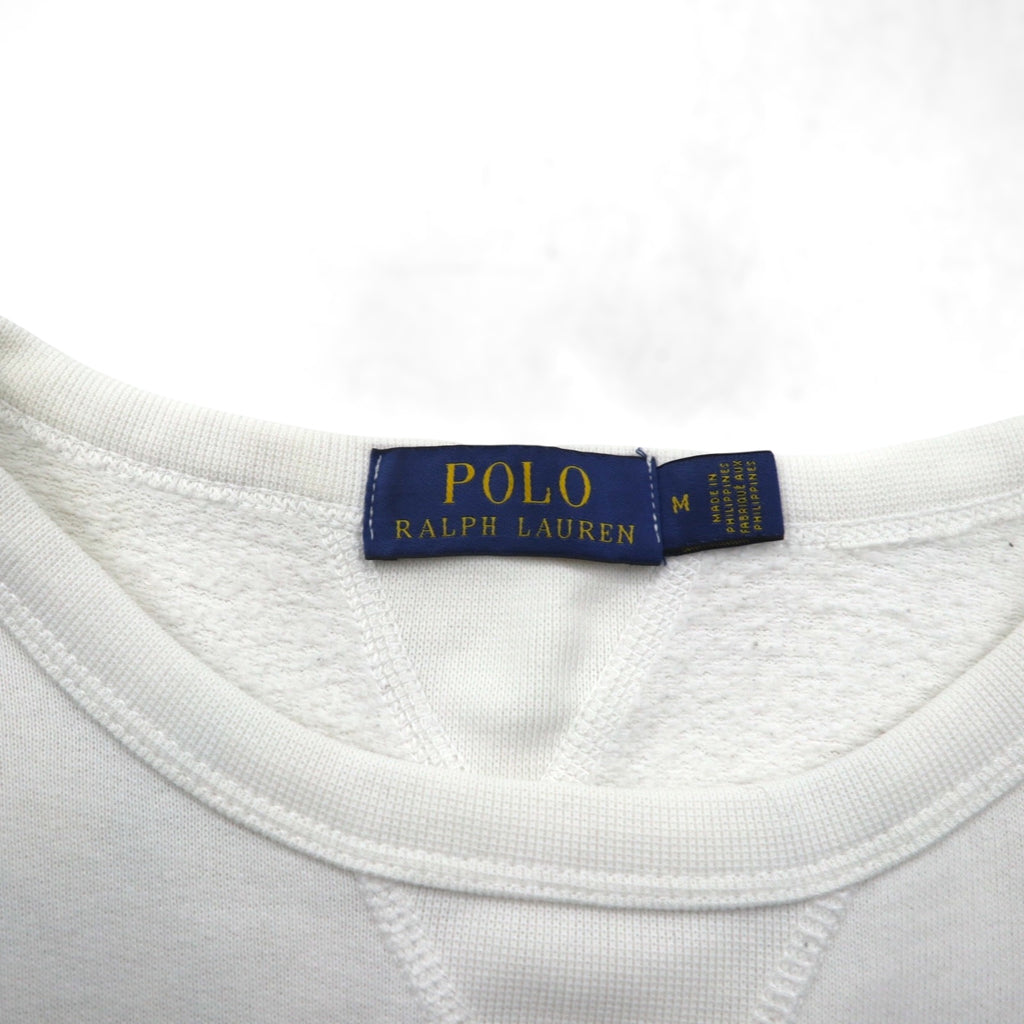 Polo Ralph Lauren ポロベア 前V スウェット トレーナー M ホワイト コットン