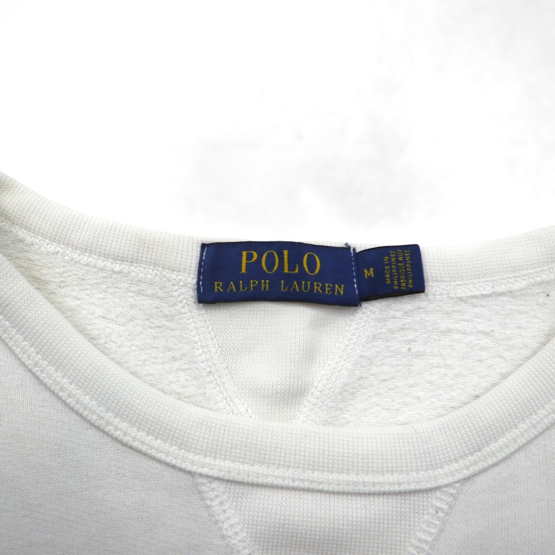 Polo Ralph Lauren Bear Front V Sweatshirt, Medium, White Cotton