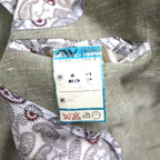 Vintage 90s TENGEN NEO PRETA Linen Suit, 2B Summer Suit Set, Beige, Paisley Print, Wide Lining, Size M