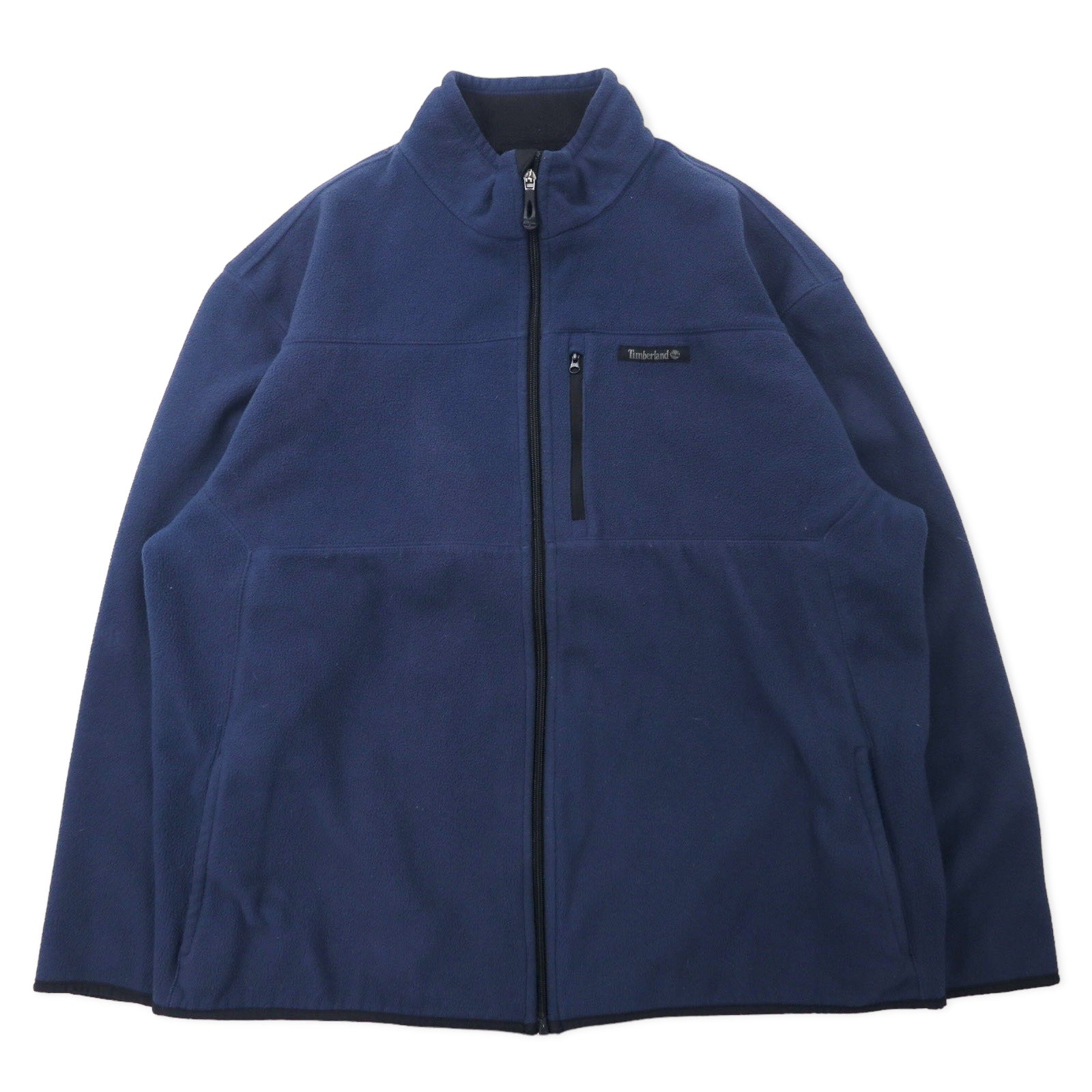 日本然リトテ-古着オンライン-Timberland フルジップ フリースジャケット XL ネイビー ポリエステル-Timberland FLEECE Jacket XL Navy Polyester