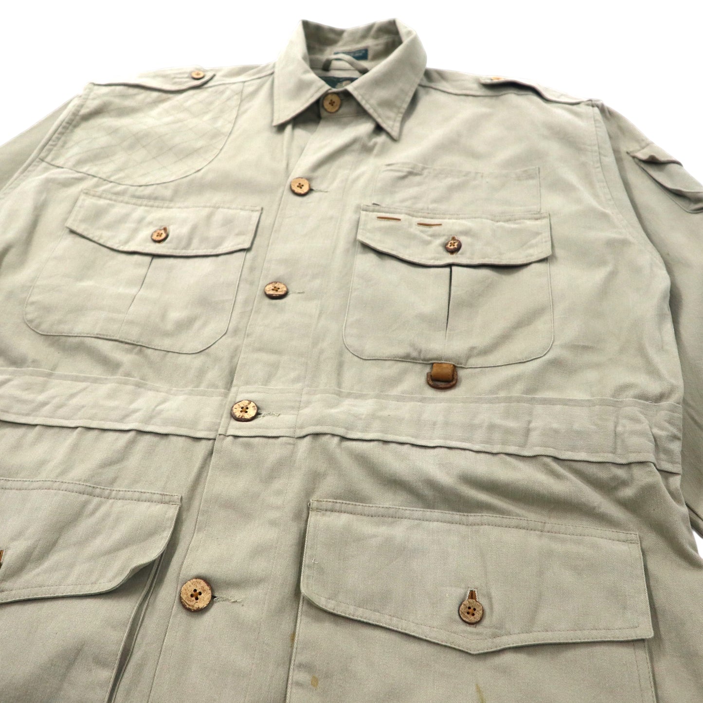 ORVIS 90's Safari Jacket L Beige Cotton Draw Code Ecuador Made