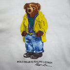 Polo Ralph Lauren ポロベア 前V スウェット トレーナー M ホワイト コットン