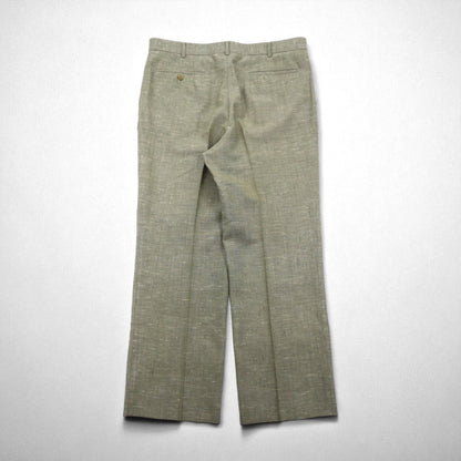 Vintage 90s Linen Suit TENGEN NEO PRETA 90年代 リネン混 2B サマースーツ セットアップ M ベージュ 麻 ペイズリー柄 裏地 ワイド