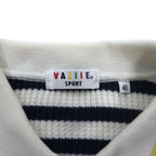Vintage 90s Retro Preppy Polo Sweater VAZIIE SPORT 90年代 ポロ ワッフルニット L ボーダー コットン ロゴ刺繍 日本製