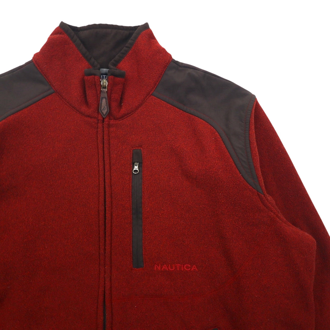 NAUTICA Full Zip Fleece Jacket L Red OUTERLITE SERIES Double NAUTEX