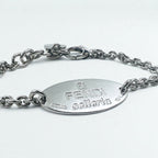FENDI Selleria Logo Plate Chain Bracelet Silver STERLING 925
