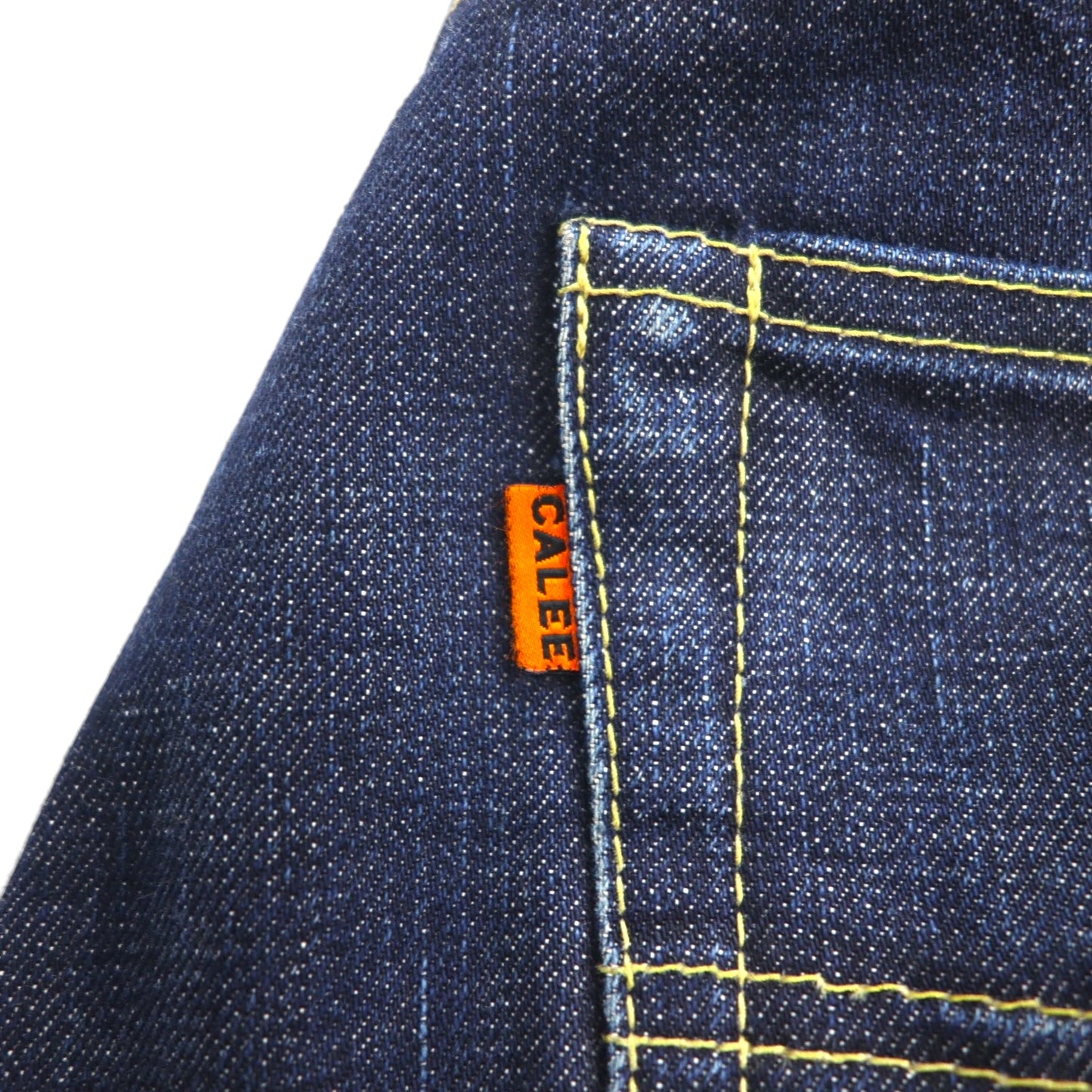 Calee Selvedge Rigid Straight Denim Pants, XL, Indigo Blue, Made in Japan