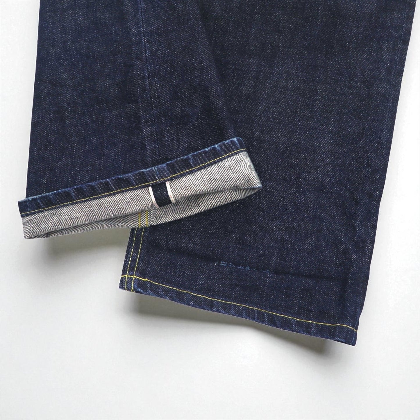 Calee Selvedge Rigid Straight Denim Pants, XL, Indigo Blue, Made in Japan