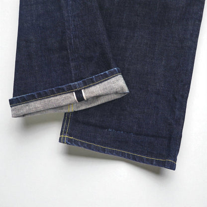 Calee Selvedge Rigid Straight Denim Pants, XL, Indigo Blue, Made in Japan