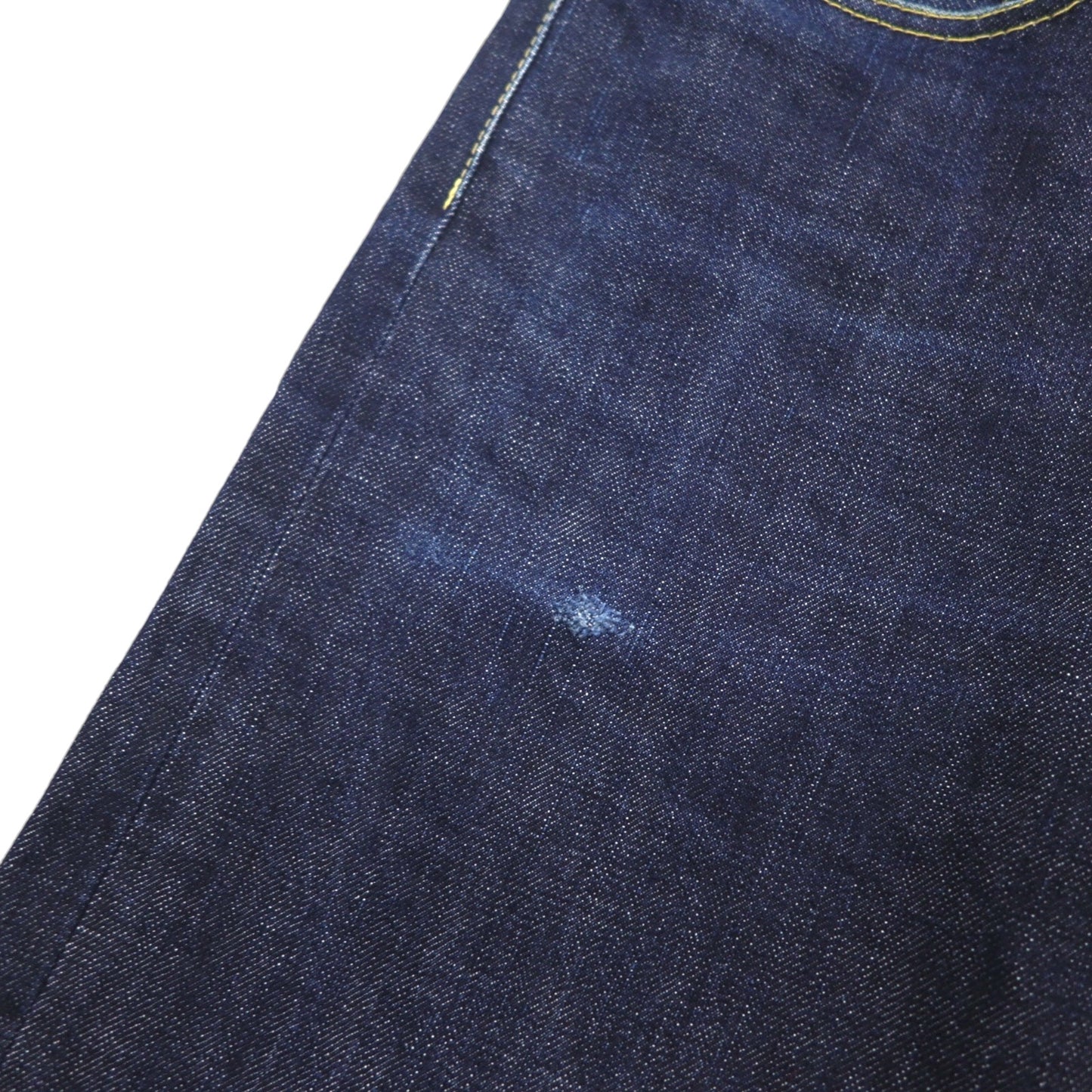 Calee Selvedge Rigid Straight Denim Pants, XL, Indigo Blue, Made in Japan