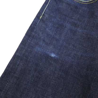 Calee Selvedge Rigid Straight Denim Pants, XL, Indigo Blue, Made in Japan