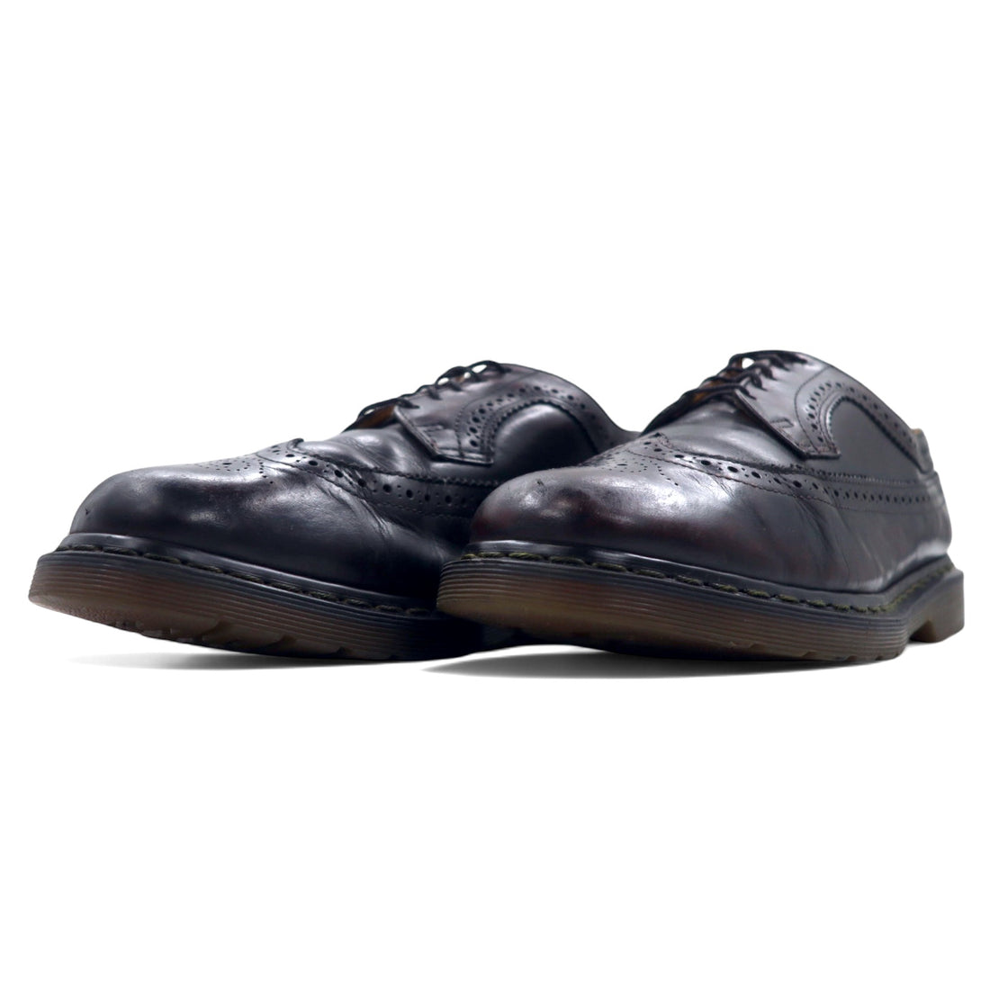 Dr. Martens Full Brogue Wingtip Dress Shoes 29cm Brown Leather Medallion 3989