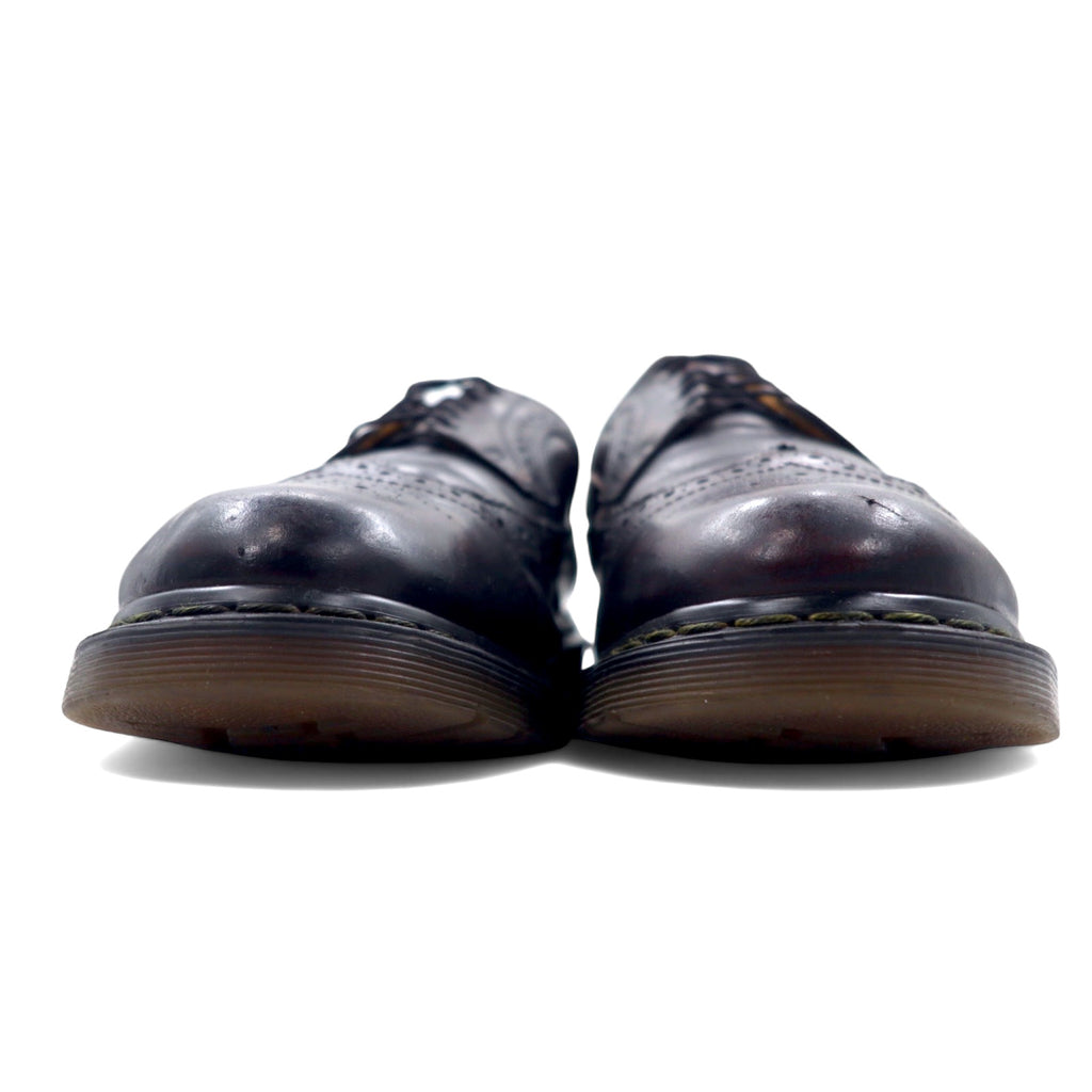 Dr. Martens Full Brogue Wingtip Dress Shoes 29cm Brown Leather Medallion 3989