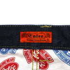 Calee Selvedge Rigid Straight Denim Pants, XL, Indigo Blue, Made in Japan