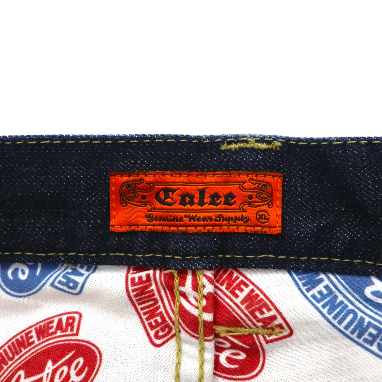 Calee Selvedge Rigid Straight Denim Pants, XL, Indigo Blue, Made in Japan