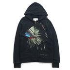 DENIM &amp; SUPPLY RALPH LAUREN Indian Print Full Zip Hoodie S Black Cotton