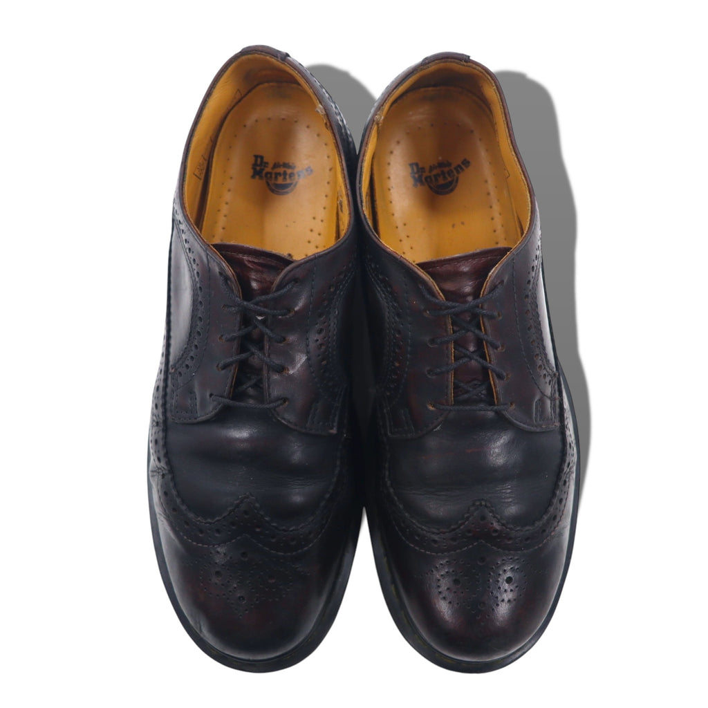 Dr. Martens Full Brogue Wingtip Dress Shoes 29cm Brown Leather Medallion 3989
