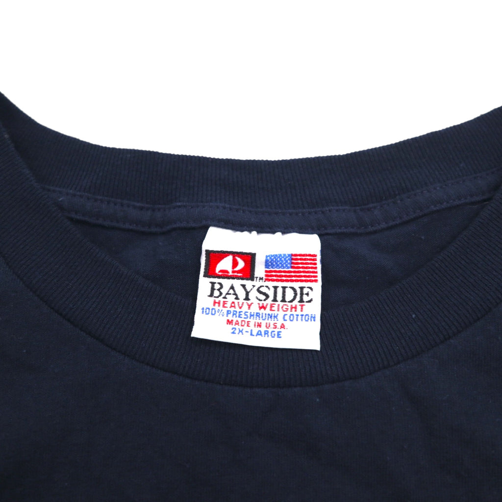 USA製 BAYSIDE ヘビーウェイト カレッジプリント Tシャツ 2XL ブラック MICHIGAN ミシガン