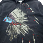 DENIM &amp; SUPPLY RALPH LAUREN Indian Print Full Zip Hoodie S Black Cotton