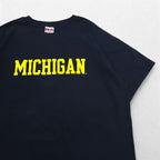 USA製 BAYSIDE ヘビーウェイト カレッジプリント Tシャツ 2XL ブラック MICHIGAN ミシガン