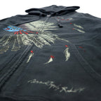 DENIM &amp; SUPPLY RALPH LAUREN Indian Print Full Zip Hoodie S Black Cotton