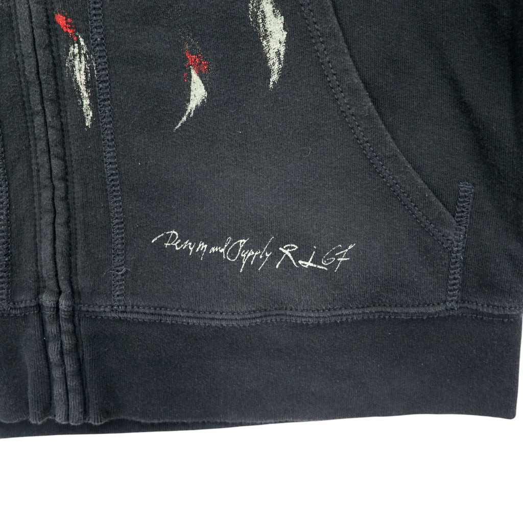 DENIM &amp; SUPPLY RALPH LAUREN Indian Print Full Zip Hoodie S Black Cotton