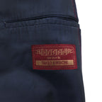 TAKEO KIKUCHI 90s Double Breasted Leather Tailored Jacket, Size M, Navy Stripe Wool, AFTER WORKS