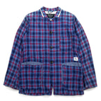 Anachronorm カバーオール シャツ ジャケット S ブルー チェック コットン 日本製