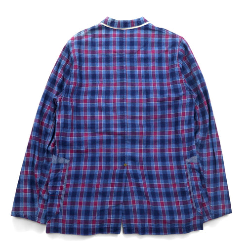 Anachronorm Coverall Shirt Jacket S Blue Check Cotton Made in Japan