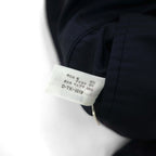 TAKEO KIKUCHI 90s Double Breasted Leather Tailored Jacket, Size M, Navy Stripe Wool, AFTER WORKS