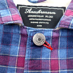 Anachronorm カバーオール シャツ ジャケット S ブルー チェック コットン 日本製