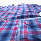 Anachronorm カバーオール シャツ ジャケット S ブルー チェック コットン 日本製