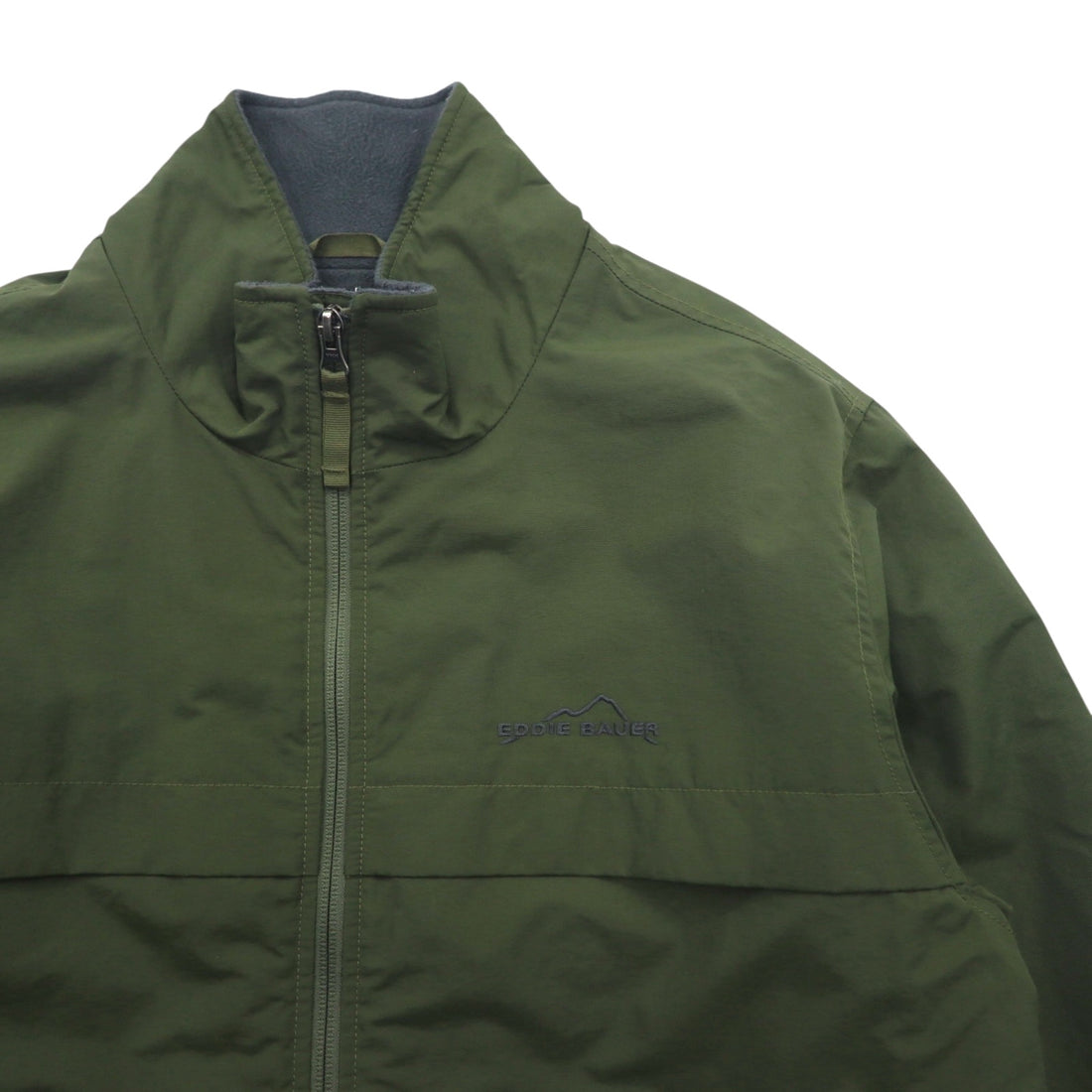 Eddie Bauer Fleece-Lined Padded Nylon Jacket Blouson Medium Khaki Thermore