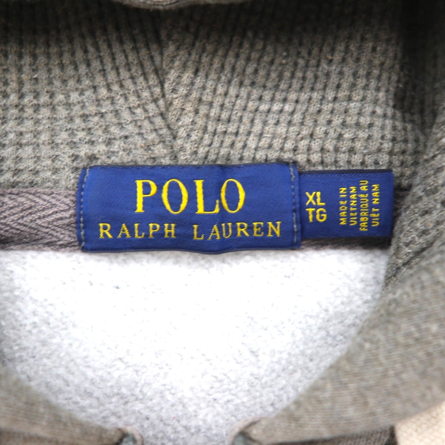 POLO RALPH LAUREN リバースウィーブ フルジップパーカー XL グレー カーキ スモールポニー刺繍