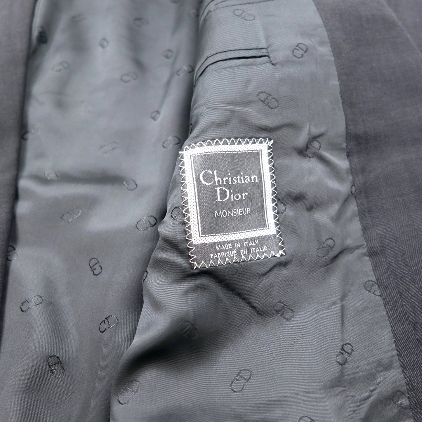 Christian Dior MONSIEUR イタリア製 ダブル テーラードジャケット 50 グレー ウール オールド