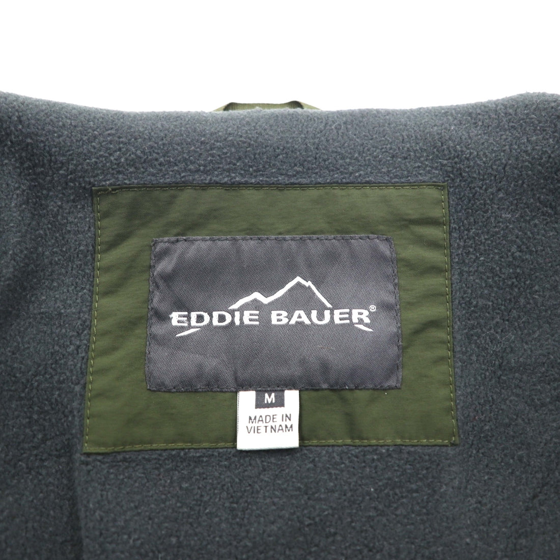 Eddie Bauer Fleece-Lined Padded Nylon Jacket Blouson Medium Khaki Thermore