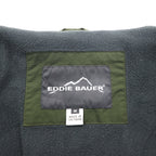 Eddie Bauer Fleece-Lined Padded Nylon Jacket Blouson Medium Khaki Thermore